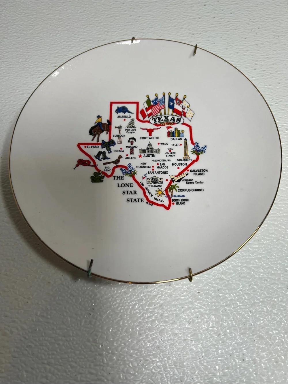 Vintage Texas The Lone Star State 7” Collectors Plate